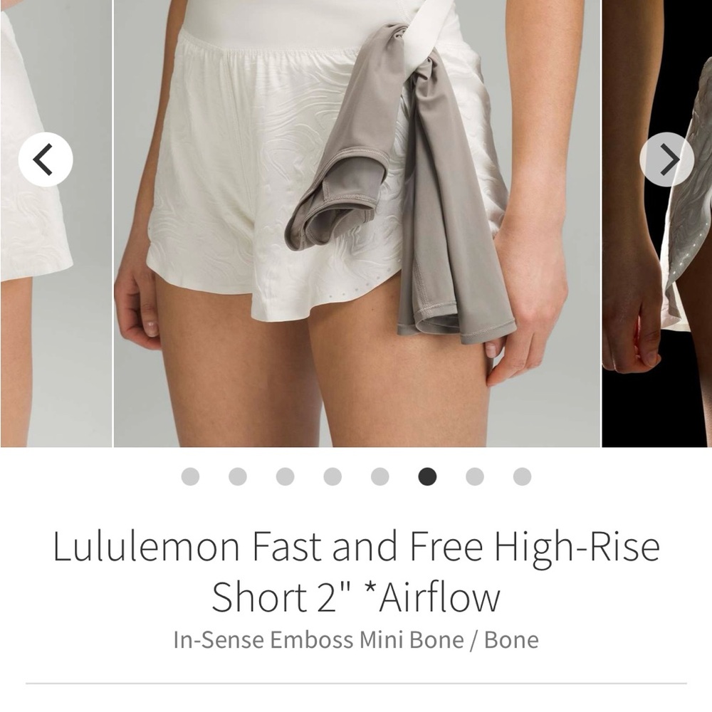 lululemon athletica Fast and Free High-Rise Shorts — Bone/White